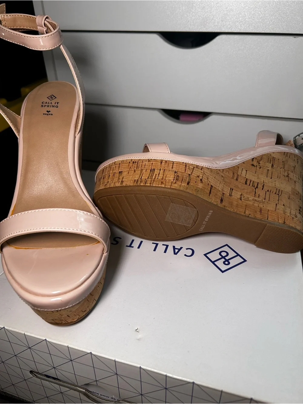 Call It Spring Nude Wedge Sandals